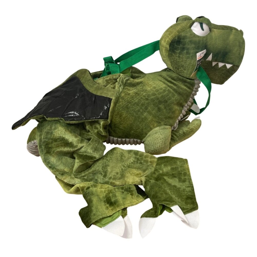 Halloween Costume Green Dino Rider Toddler Costume 3T-4T One Pc Step-In w Straps